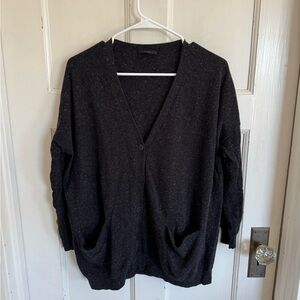 COS dark gray speckled wool cardigan sweater size xs